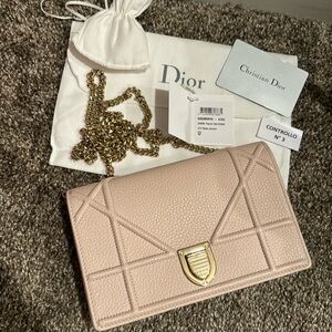 NWT Dior Diorama calfskin rose poudre pink crossbody bag